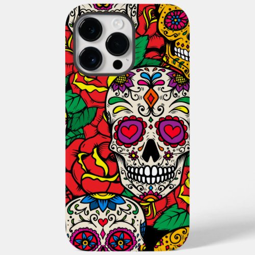 Skull Pattern Colored Blue skull Red Skull Case_Mate iPhone 14 Pro Max Case