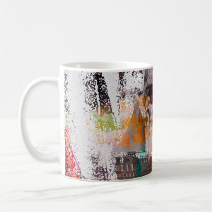 skull pattern. colorful effects ship skull abstrac coffee mug