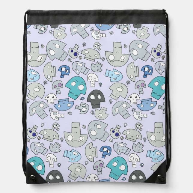 Skull Pattern Drawstring Bag (Front)