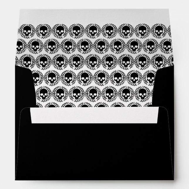 Skull Pattern Elegant Halloween Punk Goth Envelope (Back (Bottom))