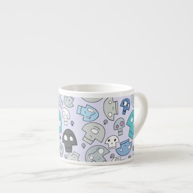 Skull Pattern Espresso Cup (Front Right)