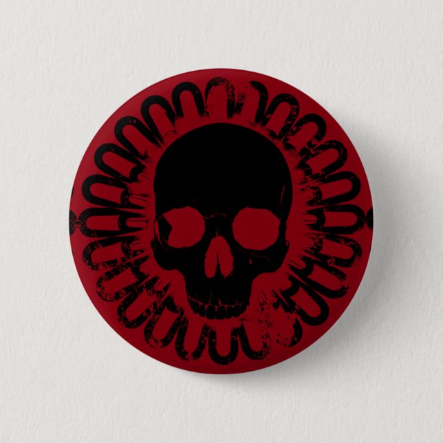 Skull Pattern Halloween Punk Goth Pick Any Color Button (Front)
