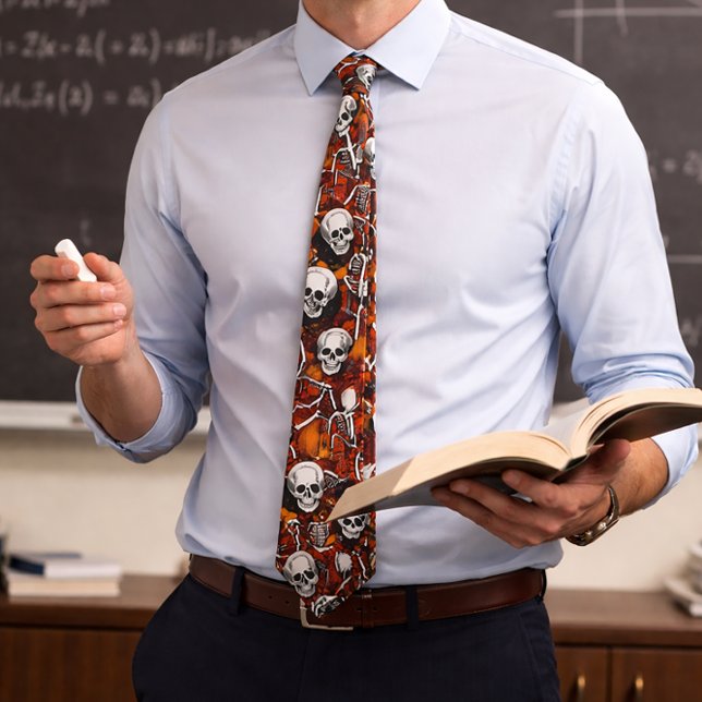 Skull Pattern Halloween Skeleton Neck Tie (Creator Uploaded)