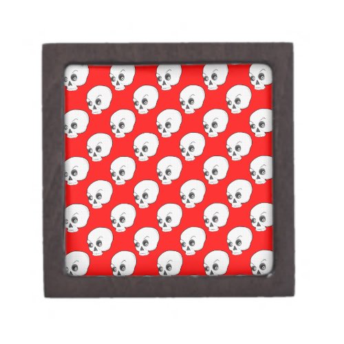 Skull Pattern On Red Background Gift Box