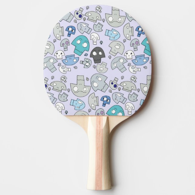 Skull Pattern Ping-Pong Paddle (Front)