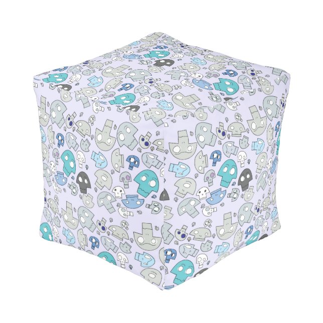 Skull Pattern Pouf (Angled Front)