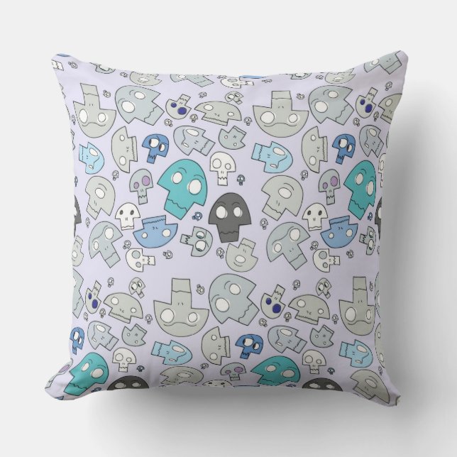 Skull Pattern Throw Pillow (Front)