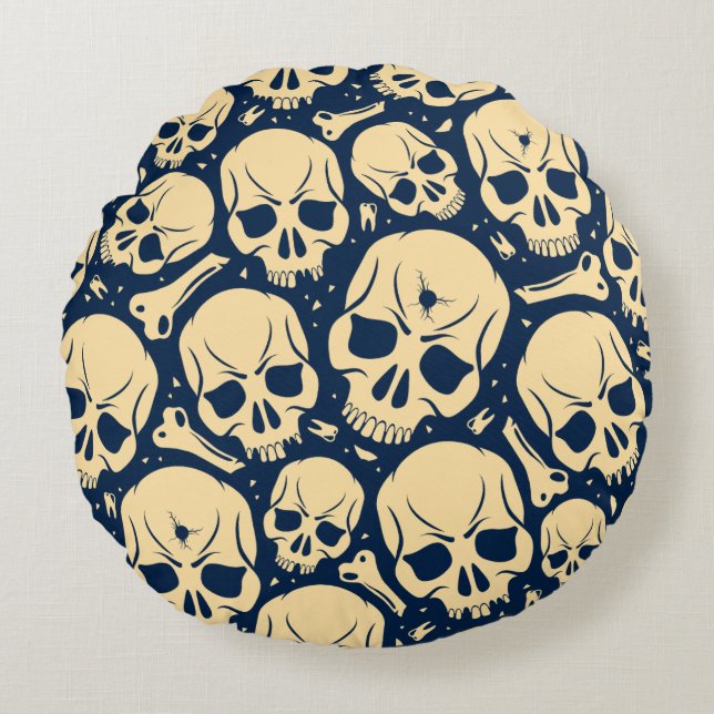 Skull Pattern Throw Pillow (Front)