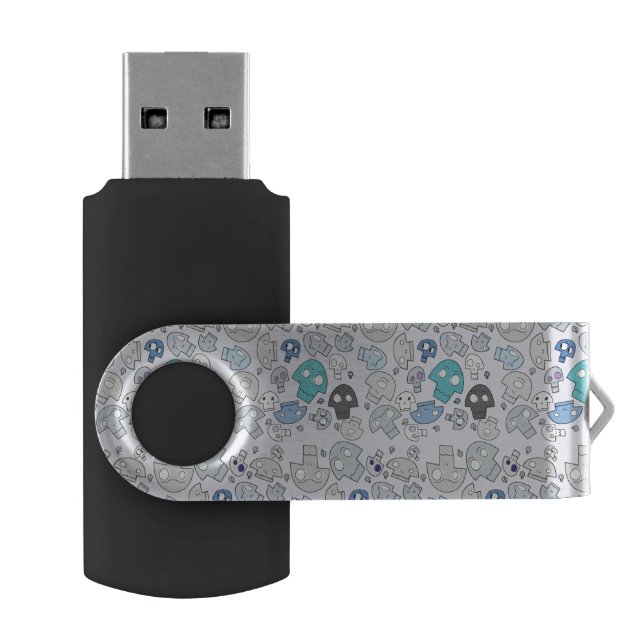 Skull Pattern USB Flash Drive (Opened)