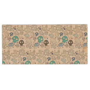 Skull Pattern Wood USB Flash Drive