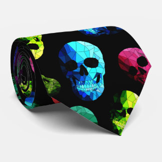 Skull patterned neck tie