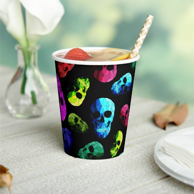 Skull patterned  paper cups (Insitu)
