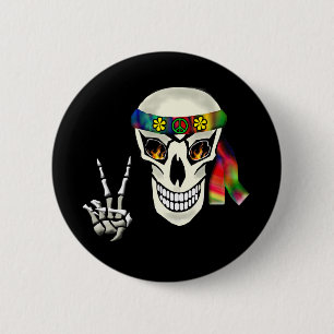 Skull Peace Pinback Button