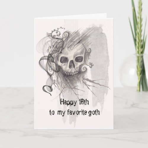 Skull pencil drawing 18th birthday card