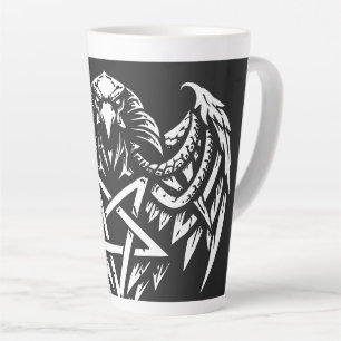 Skull Pentagram Tribal by BurnsInhell Latte Mug