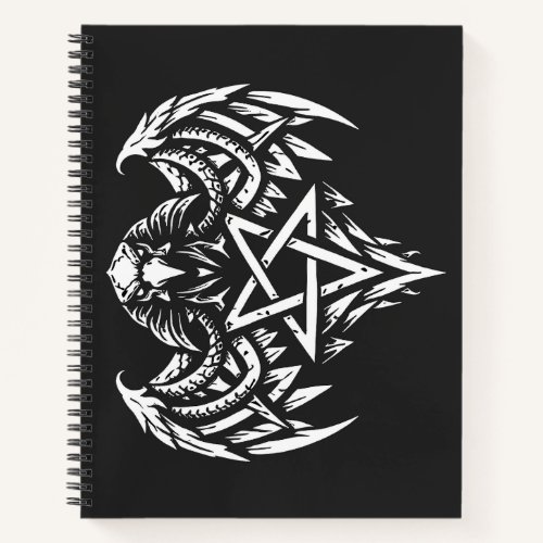 Skull Pentagram Tribal by BurnsInhell Notebook
