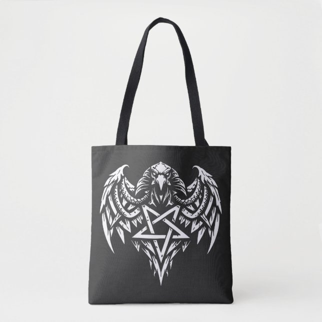 Skull Pentagram Tribal by BurnsInhell Tote Bag (Front)