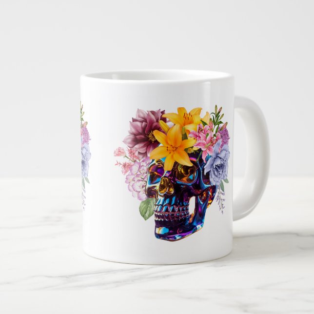 SKULL PETALS GIANT COFFEE MUG (Front Right)
