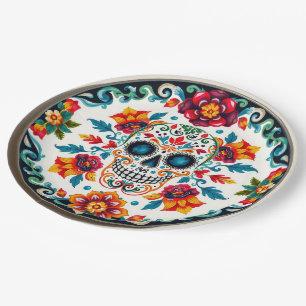 💀🎉Skull & Petalware Día de los Muertos Paper Plates