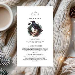 Skull & Pine Raven Gothic Wedding Enclosure Card