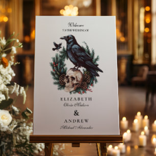 Skull & Pine Raven Gothic Wedding Foam Board