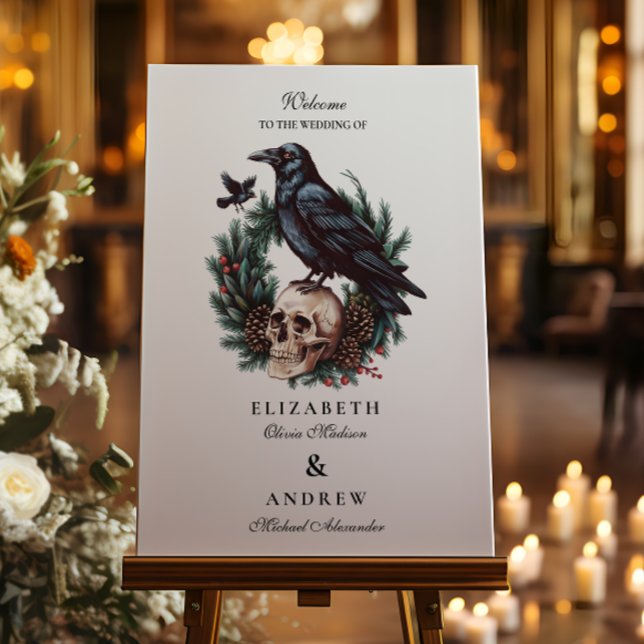 Skull & Pine Raven Gothic Wedding Foam Board (Creator Uploaded)
