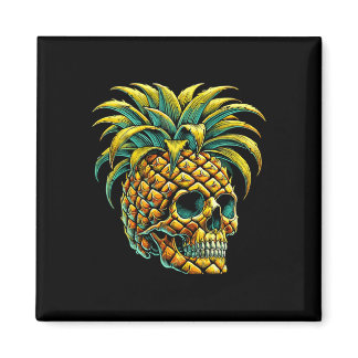 Skull Pineapple Sungles Aloha Beaches Hawaii  Magnet