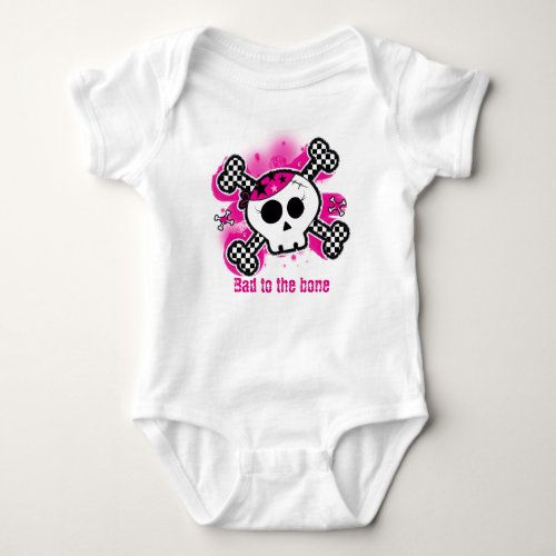 Skull Pink Baby Personalized Custom One Piece Baby Bodysuit