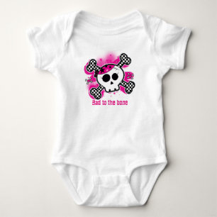 Skull Pink Baby Personalized Custom One Piece Bodysuit