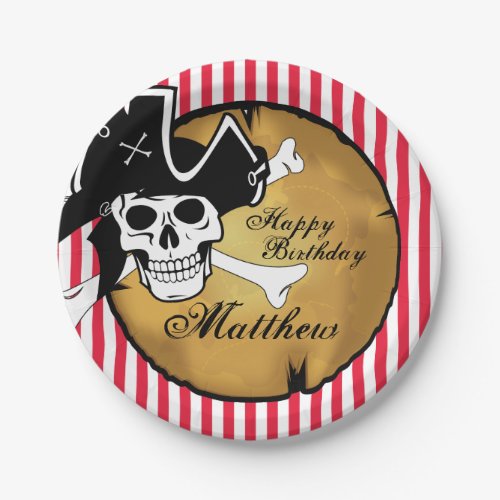 Skull Pirate Birthday Party Plates