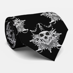 Skull Pirate Cross Cutlass Tie