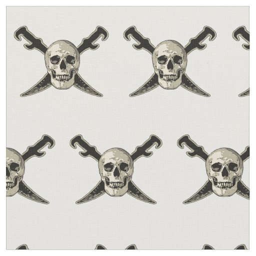 Skull (Pirate) - Custom Combed Cotton (56" width) Fabric