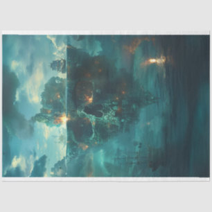 Skull Pirate Ship Decoupage  Tissue Paper