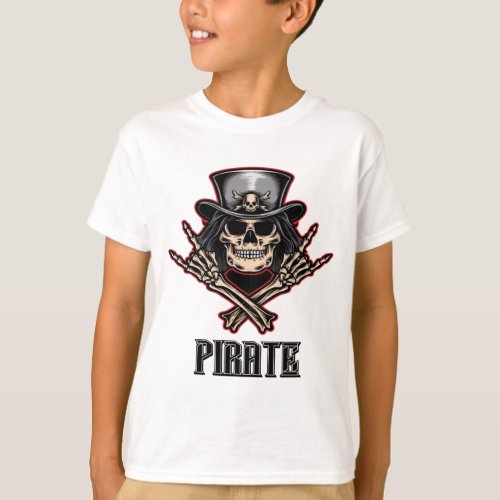 skull pirate with hat  T_Shirt
