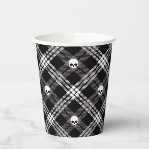 Skull Plaid Paper Cup
