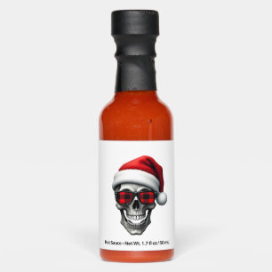 Skull Plaid Santa Hat Christmas Pajama Cool Skelet Hot Sauces