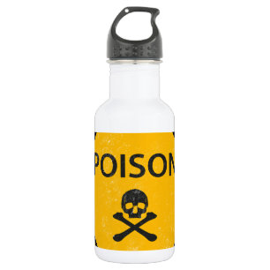 skull poison stainless steel water bottle