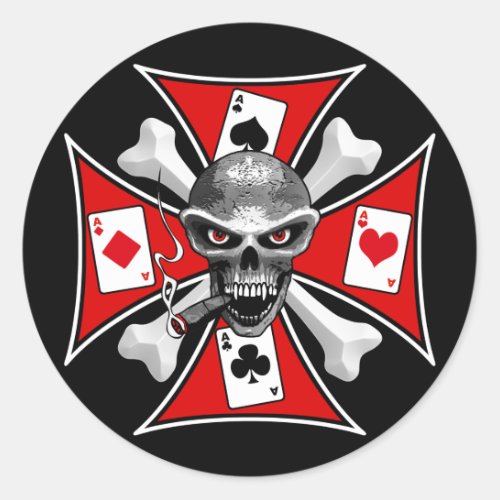 Skull Poker Sticker