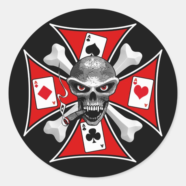Skull Poker Sticker (Front)