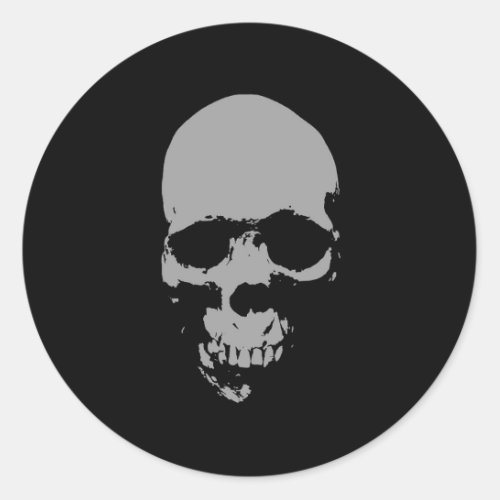 Skull Pop Art Classic Round Sticker