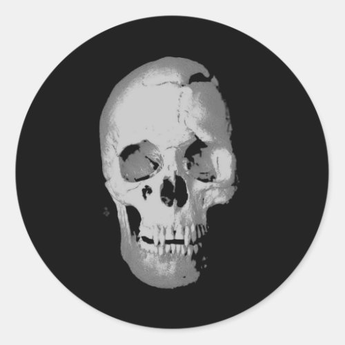 Skull Pop Art Classic Round Sticker