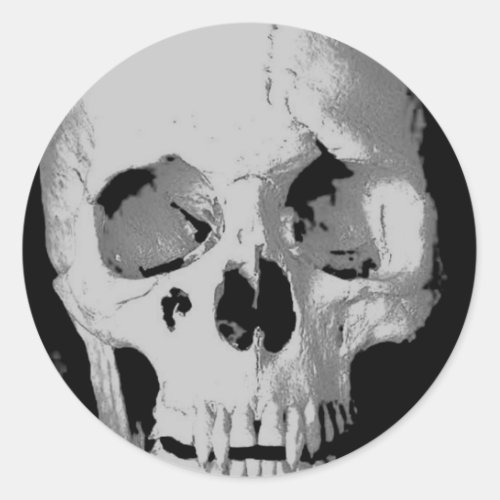 Skull Pop Art Classic Round Sticker