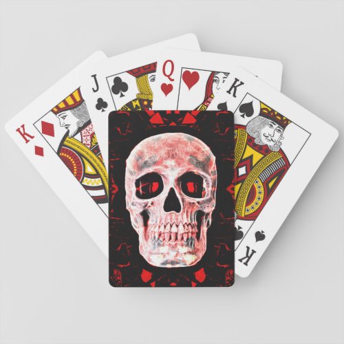Skull Pop Art Gothic Black Red Modern Decorative Playing Cards