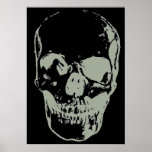 Skull Pop Art Grey Black Unique Special Poster<br><div class="desc">Fantasy Art Skull Skeleton Negative Image Poster Print - Heavy Metal Punk Rock College Retro Art</div>