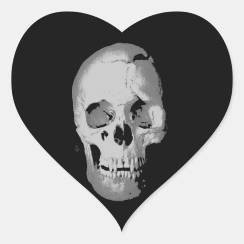 Skull Pop Art Heart Sticker