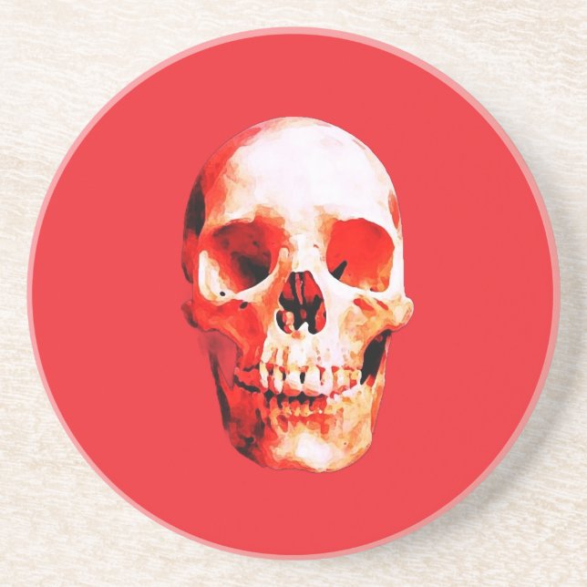 Skull Pop Art Illustration Coaster (Front)