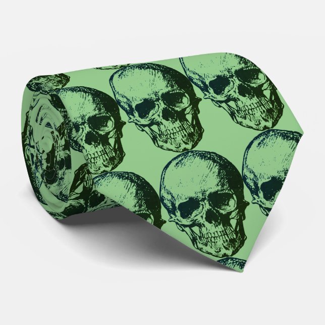 Skull Pop Art Neck Tie (Rolled)