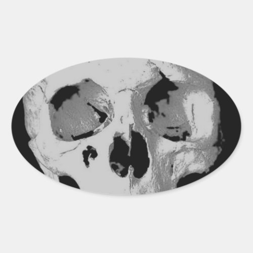 Skull Pop Art Oval Sticker