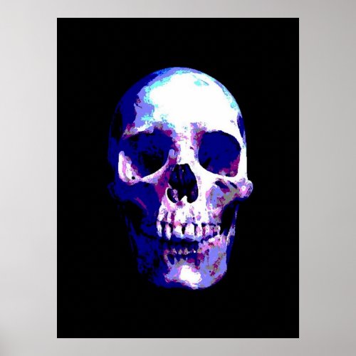 Skull Pop Art Print Poster _ Skulls Posters Prints