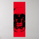 Skull Pop Art Red Black Poster<br><div class="desc">Fantasy Art Skull Skeleton - Blue & Purple Tones Heavy Metal Punk Rock College Pop Art Image</div>